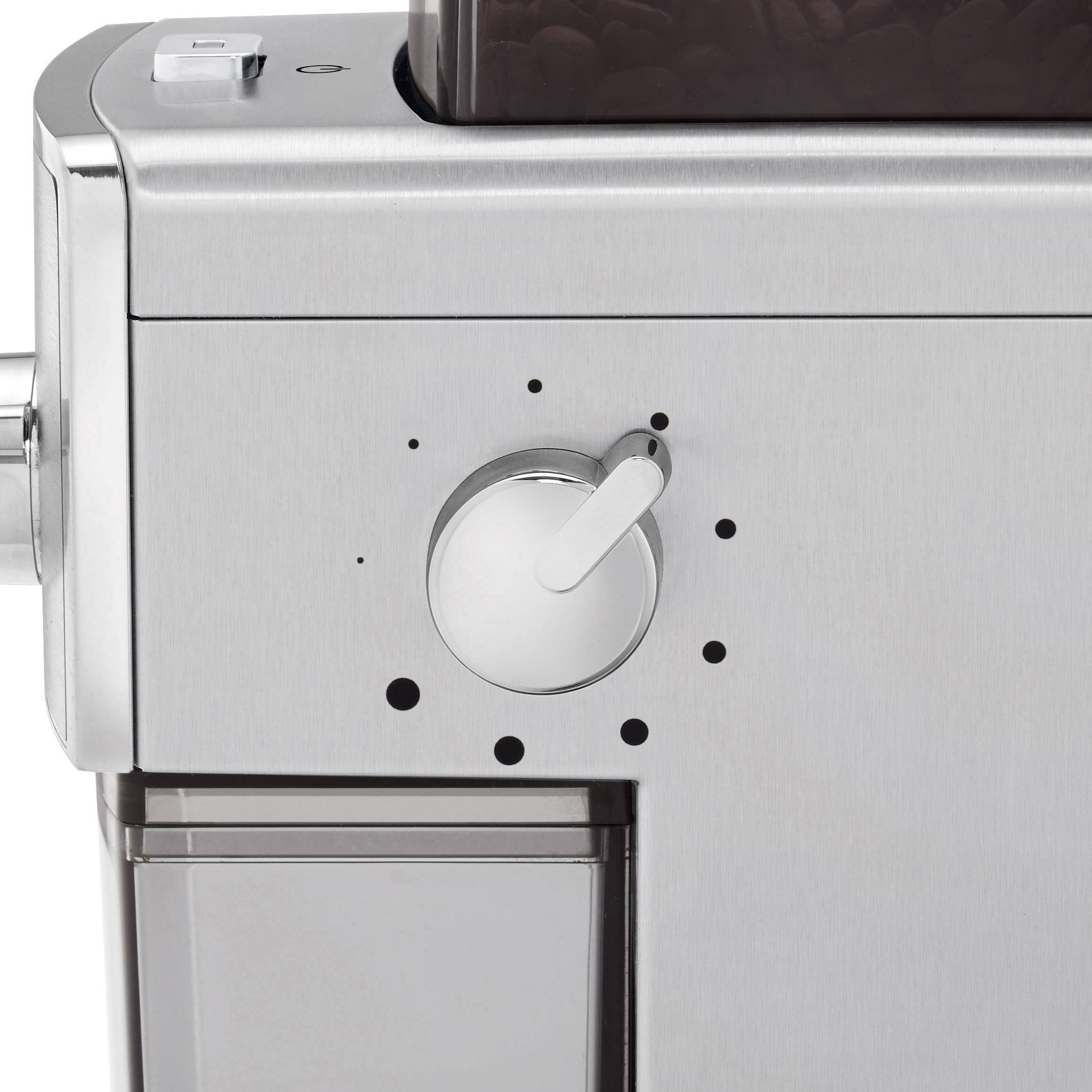 WMF Stelio Edition 0417070011 Kaffeemühle Silber, Schwarz Edelstahl-Scheibenmahlwerk