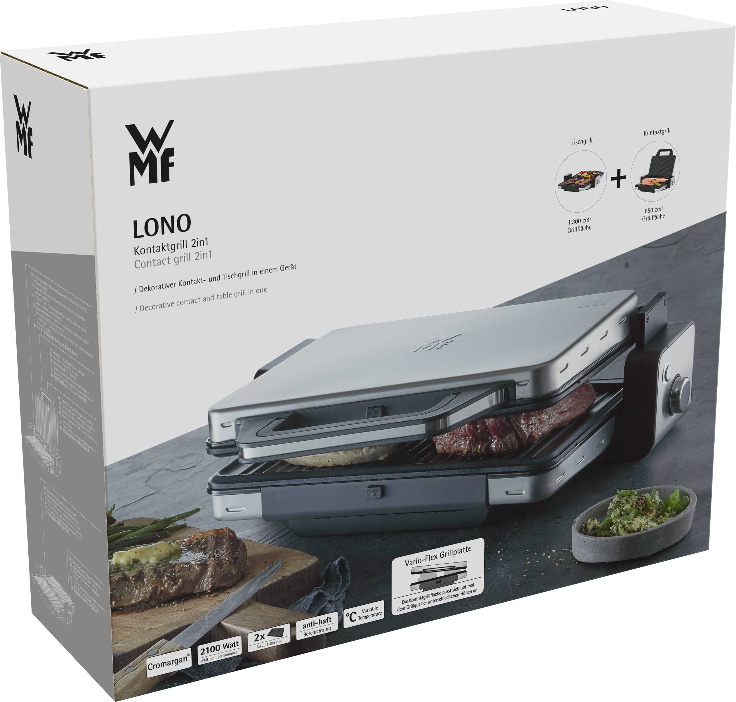 WMF 0415110011 Elektro Kontaktgrill Silber, Schwarz
