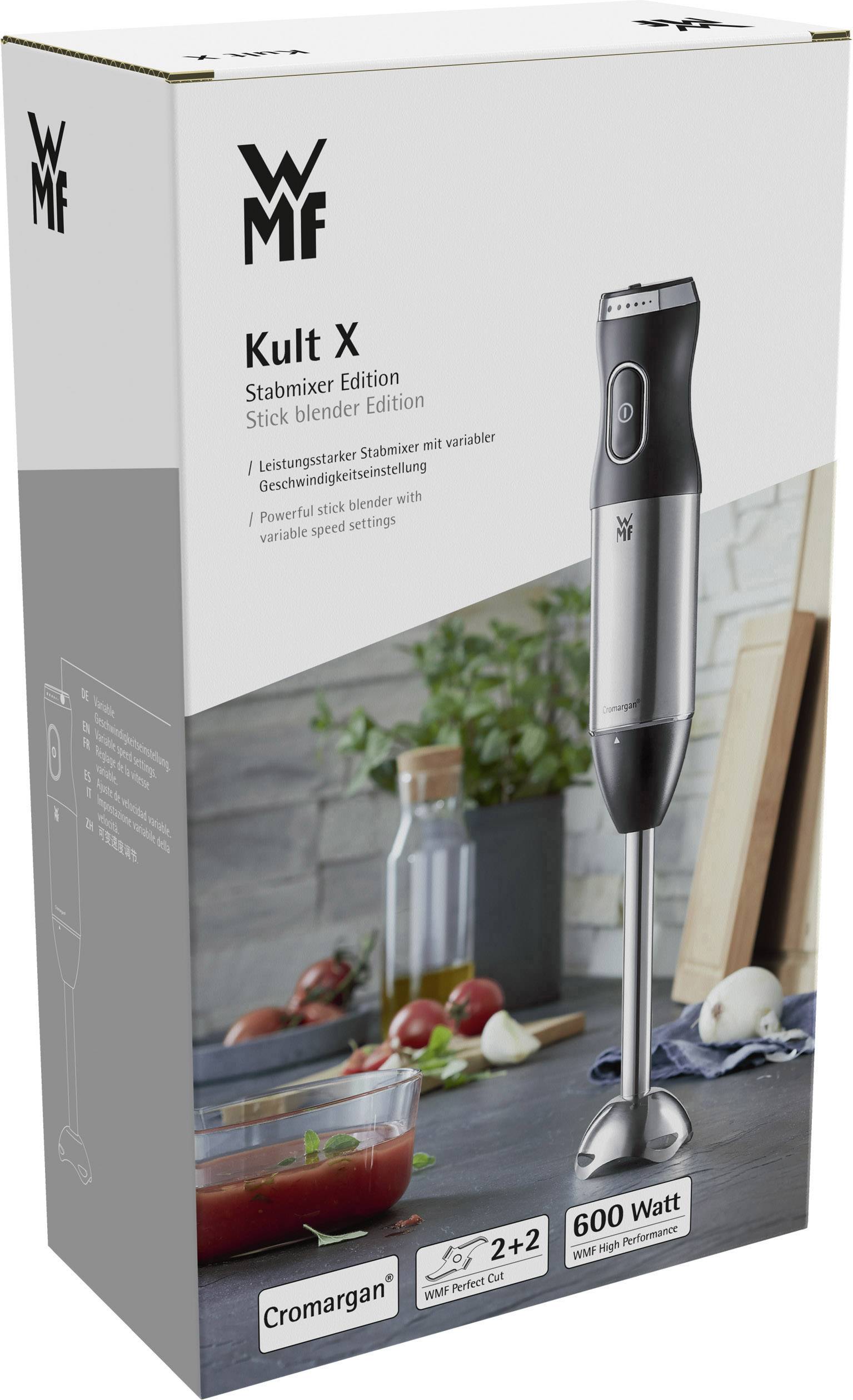 WMF KULT X Edition Stabmixer 600 W Silber (matt), Schwarz