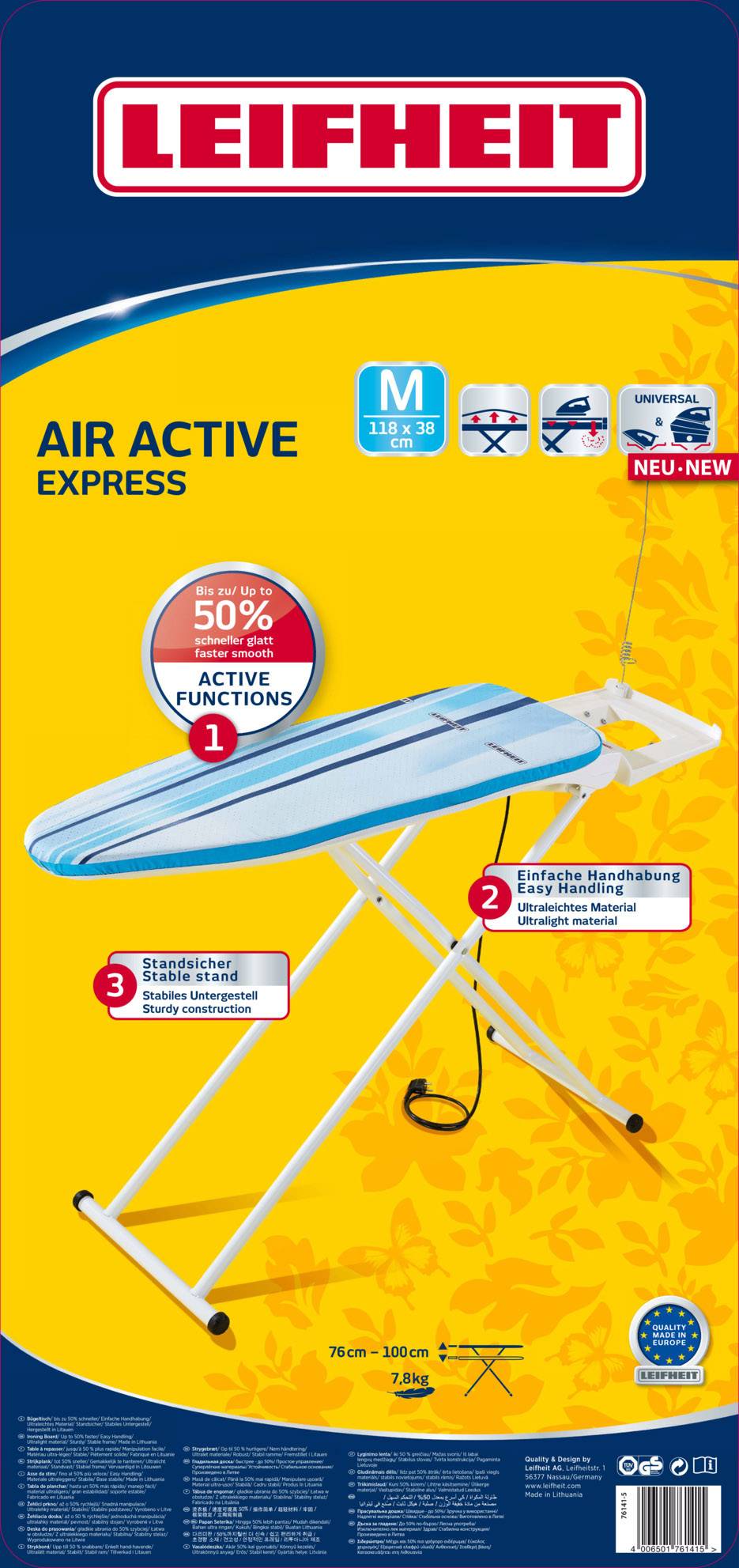 Leifheit AirActive Express M Bügelbrett 1 St. Weiß, Blau