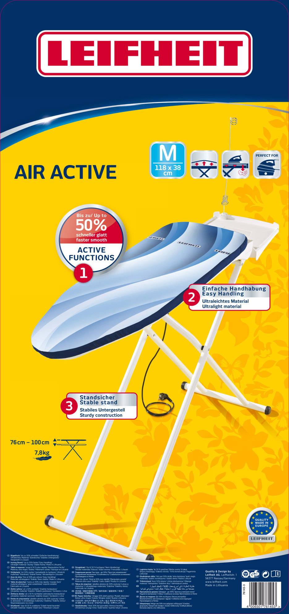 Leifheit AirActive M Bügelbrett 1 St. Weiß, Blau