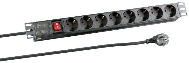 EFB Elektronik EK631DE.2 19 Zoll Netzwerkschrank-Steckdosenleiste 1 HE Schutzkontaktsteckdose inkl. 2 Metallhalterungen, mit Schalter Geeignet für