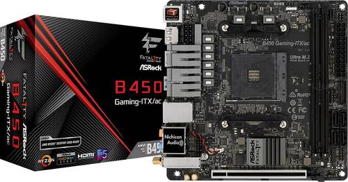 ASRock B450 Gaming-ITX/AC Mainboard Sockel (PC) AMD AM4 Formfaktor (Details) Mini-ITX Mainboard-Chip