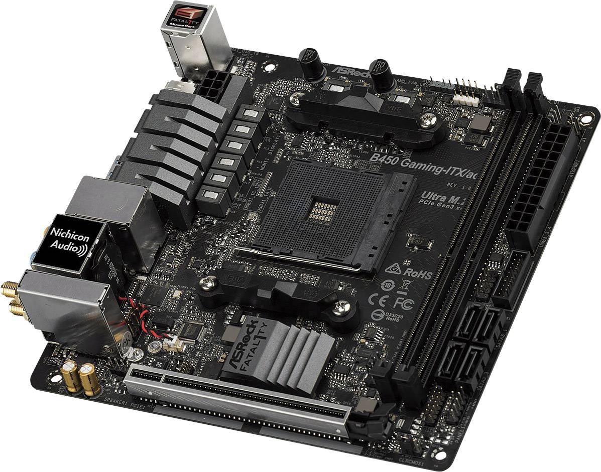 ASRock B450 Gaming-ITX/AC Mainboard Sockel (PC) AMD® AM4 Formfaktor (Details) Mini-ITX Mainboard-Chipsatz AMD® B450