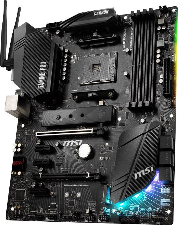 MSI Gaming B450 Gaming Pro Carbon AC Mainboard Sockel AMD AM4 Formfaktor ATX Mainboard-Chipsatz AMD® B450