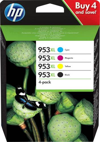 HP 953 XL Tintenpatrone Kombi-Pack Original Schwarz, Cyan, Magenta, Gelb 3HZ52AE Druckerpatronen Kom