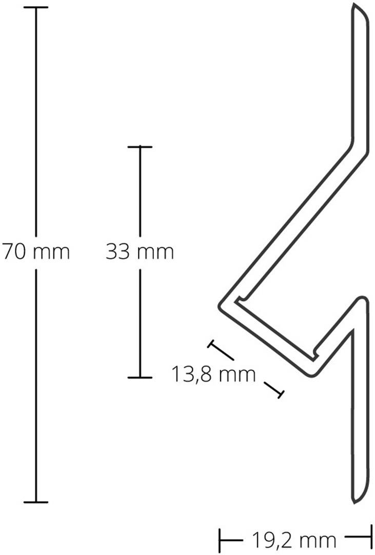 Galaxy Profiles 8404001 Profil Aluminium (L x B x H) 2000 x 70 x 19mm 1St.
