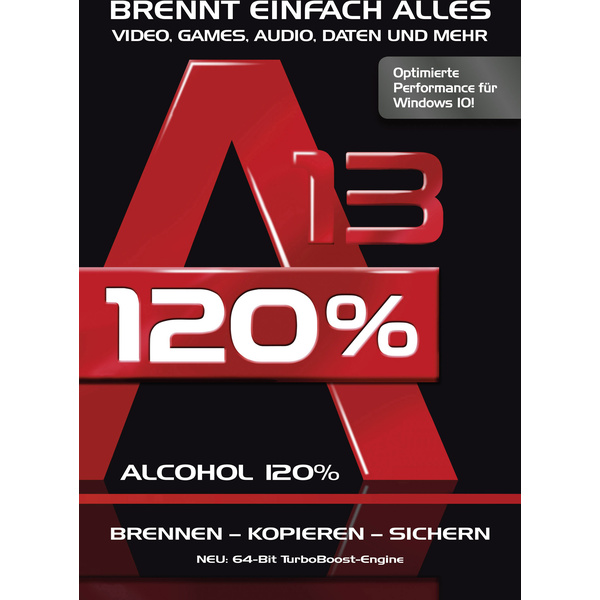 ALCOHOLSOFT Alcohol 120% Version 13 Vollversion, 1 Lizenz Windows Brenn-Software