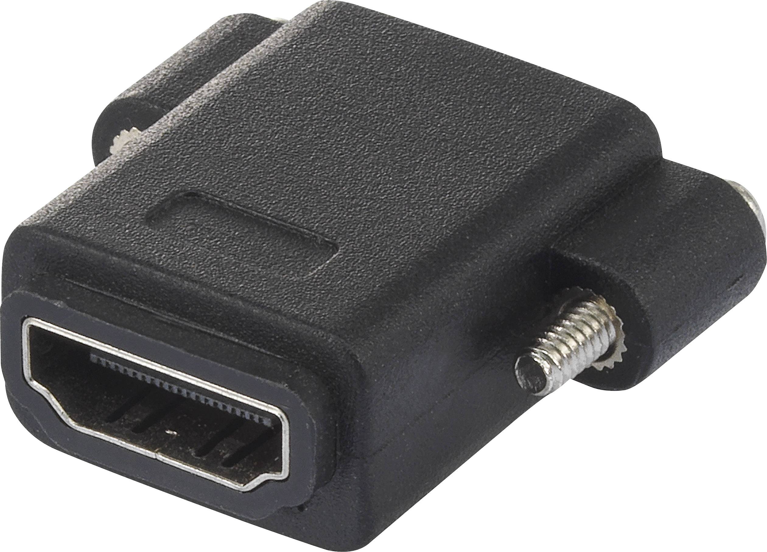 SpeaKa Professional SP-12883616 HDMI Adapter [1x HDMI-Buchse - 1x HDMI-Buchse] Schwarz schraubbar