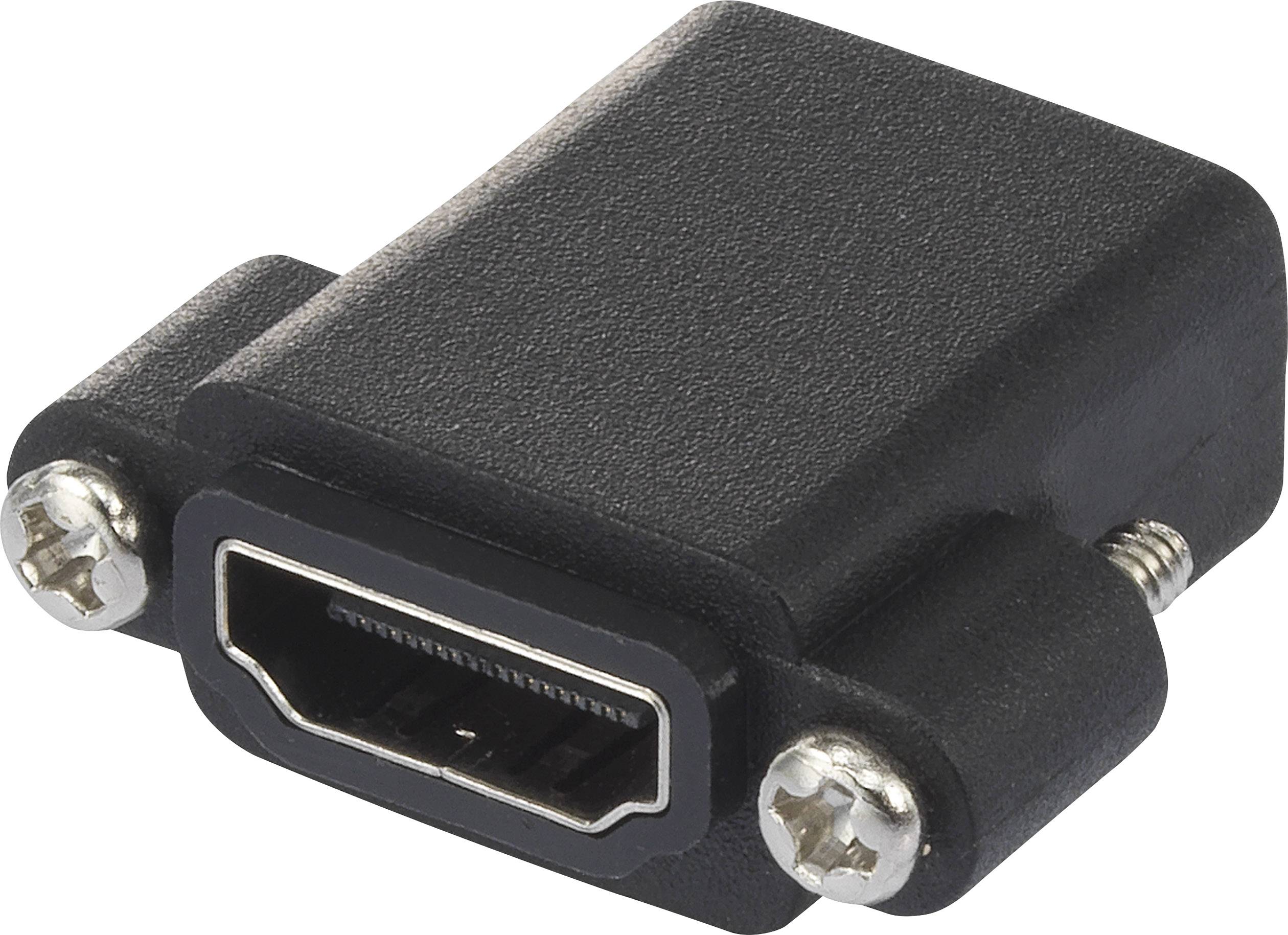 SpeaKa Professional SP-12883616 HDMI Adapter [1x HDMI-Buchse - 1x HDMI-Buchse] Schwarz schraubbar