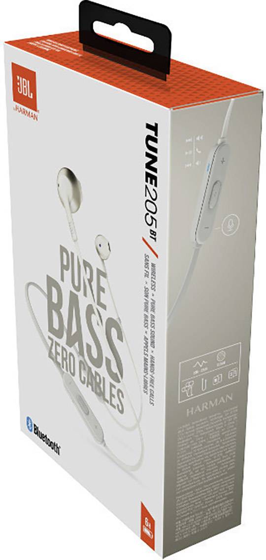 JBL Tune 205 BT In Ear Kopfhörer Bluetooth® Gold Headset