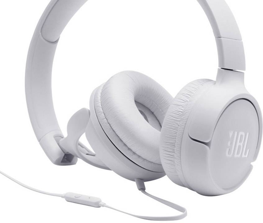 JBL Tune 500 On Ear Kopfhörer kabelgebunden Weiß Faltbar, Headset