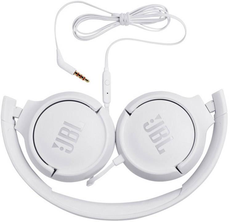JBL Tune 500 On Ear Kopfhörer kabelgebunden Weiß Faltbar, Headset