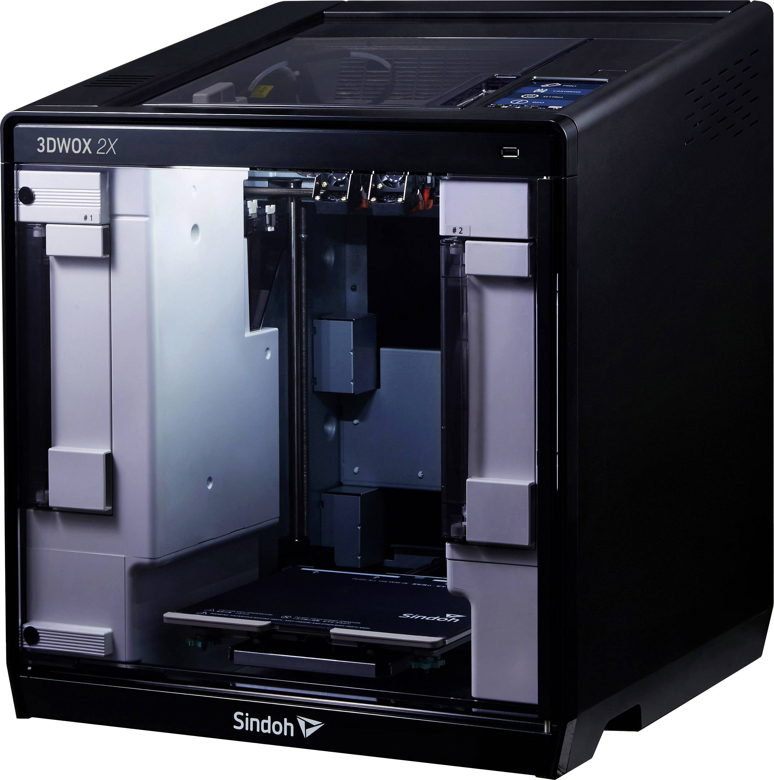 Sindoh 3DWOX 2X 3D Drucker 12,7cm Farb-Touchscreen, integrierte Kamera, flexibles Metallbett, inkl. Software