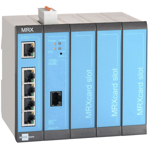 Insys MRX-5 DSL (AnnexJ/B) Modularer DSL-Router RS 485, RS 232, Ethernet 12 V/DC, 24 V/DC