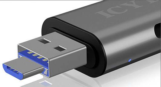 ICY BOX Externer Speicherkartenleser USB-C®, USB-A (USB 3.2 Gen 1), Micro-USB B (USB 2.0) Anthrazit