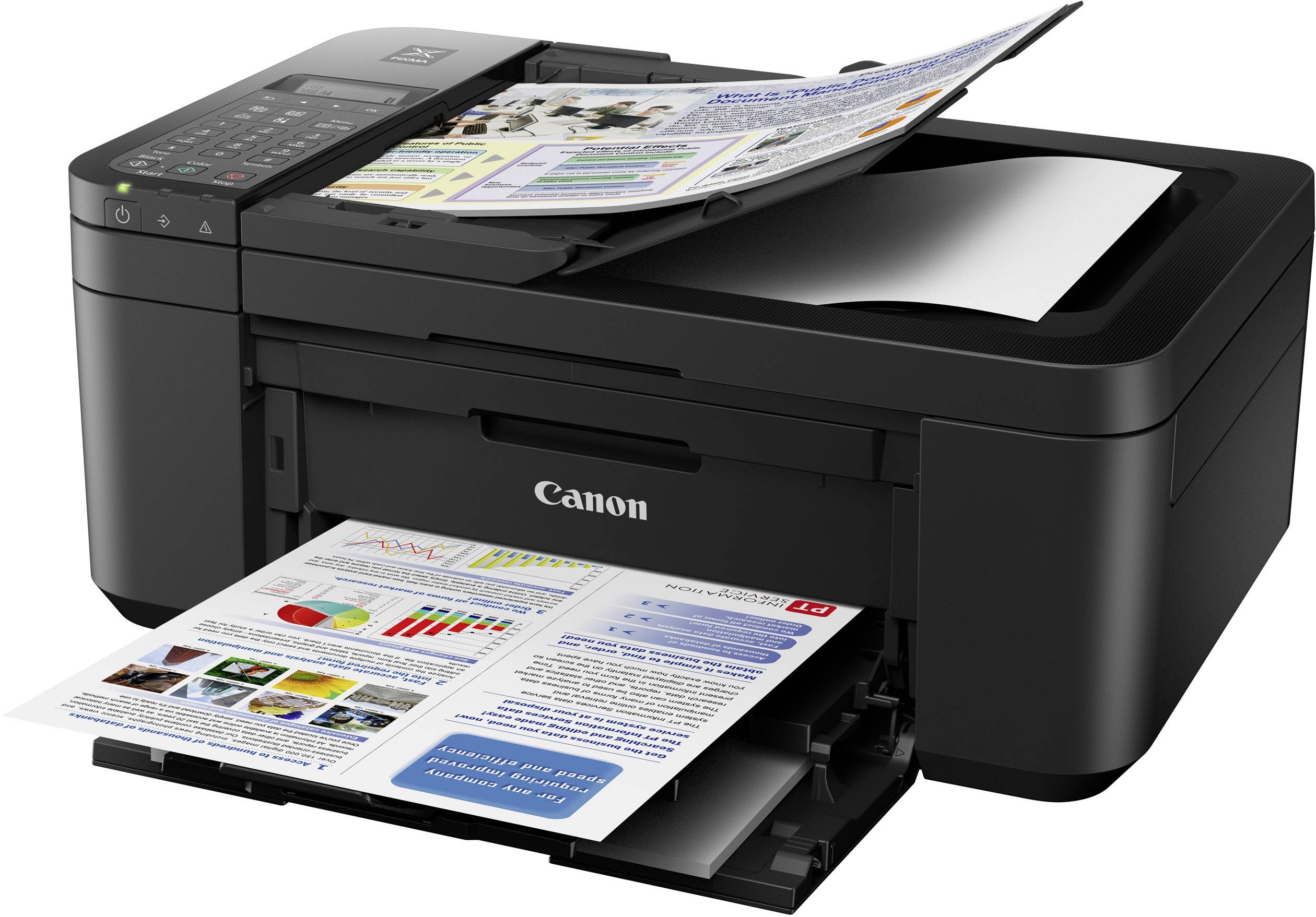 Canon PIXMA TR4550 Multifunktionsdrucker Tintenstrahl Farbe A4 Drucker, Scanner, Kopierer, Fax WLAN, Duplex, ADF
