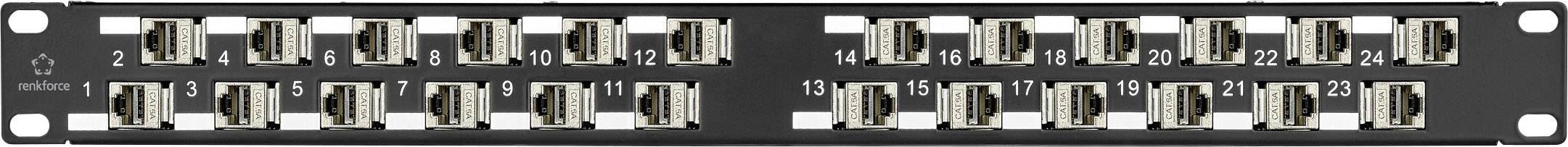 Renkforce KSV10 24 Port Netzwerk-Patchpanel 483mm (19") CAT 6 1 HE Bestückt