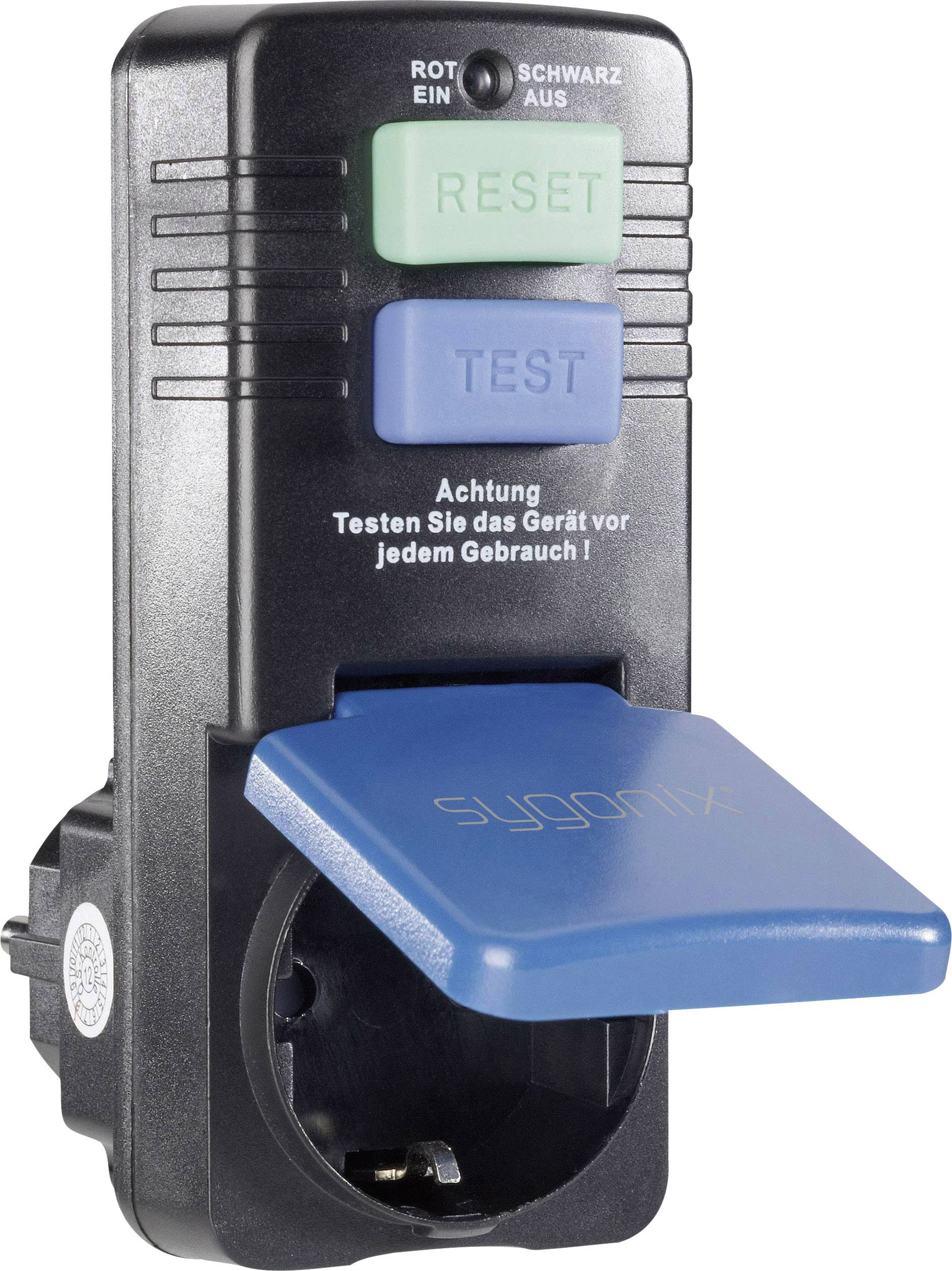 Sygonix SY-3530666 Personenschutz-Zwischenstecker 230V Schwarz IP40