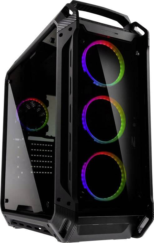 Cougar Panzer EVO RGB TG Full Tower PC-Gehäuse, Gaming-Gehäuse Schwarz 4 Vorinstallierte LED Lüfter, Lüftersteuerung, Seitenfenster, Staubfilter