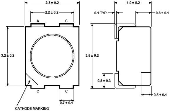 Broadcom ASMT-QYBC-NGJ0E SMD-LED PLCC4 Warmweiß 120 ° 150 mA 3.4 V Tape cut
