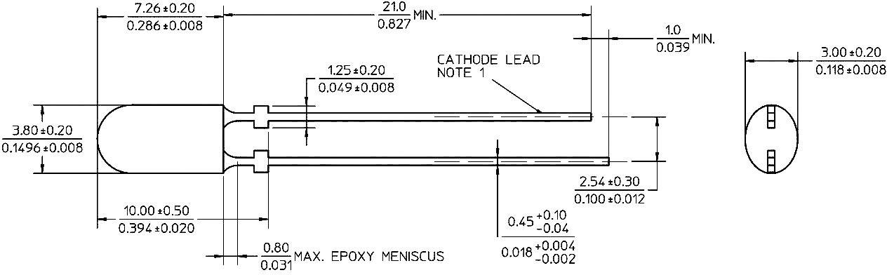 Broadcom HLMP-LB63-PT0ZZ LED bedrahtet Blau Oval 3 x 4 mm 605 mcd 50 °, 100 ° 20 mA 3.2 V