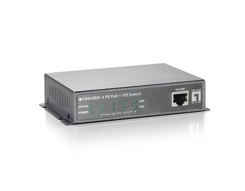 LevelOne FSW-0503 - Switch - 4 x 10/100 (PoE) + 1 x 10/100 - Desktop - PoE