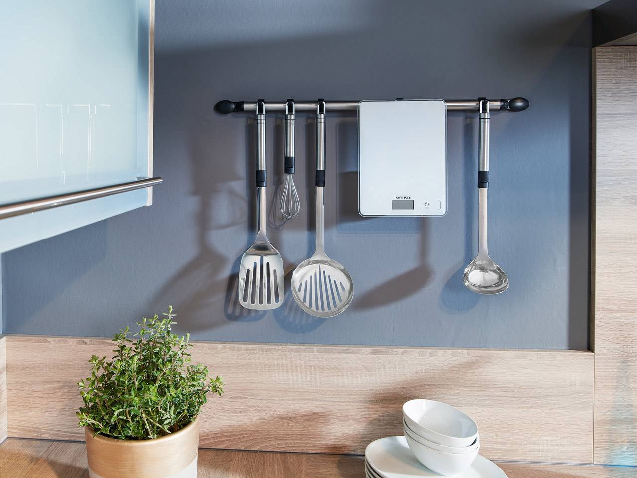 Soehnle KWD Page Compact 300 Küchenwaage digital mit Wandbefestigung Wägebereich (max.)=5 kg Weiß 200 x 150 x 13