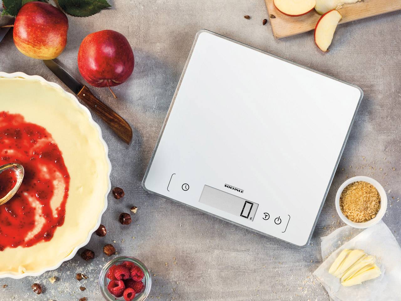 Soehnle KWD Page Comfort 400 Küchenwaage digital Wägebereich (max.)=10 kg Weiß 220 x 220 x 18