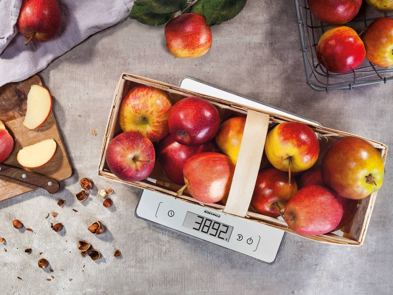 Soehnle KWD Page Comfort 400 Küchenwaage digital Wägebereich (max.)=10 kg Weiß 220 x 220 x 18