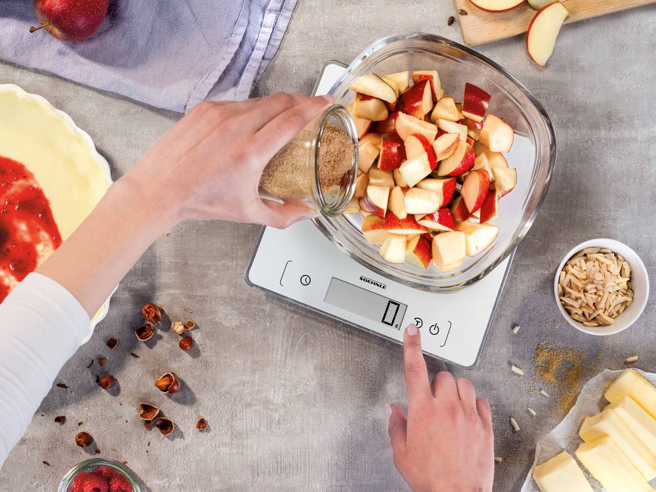 Soehnle KWD Page Comfort 400 Küchenwaage digital Wägebereich (max.)=10 kg Weiß 220 x 220 x 18