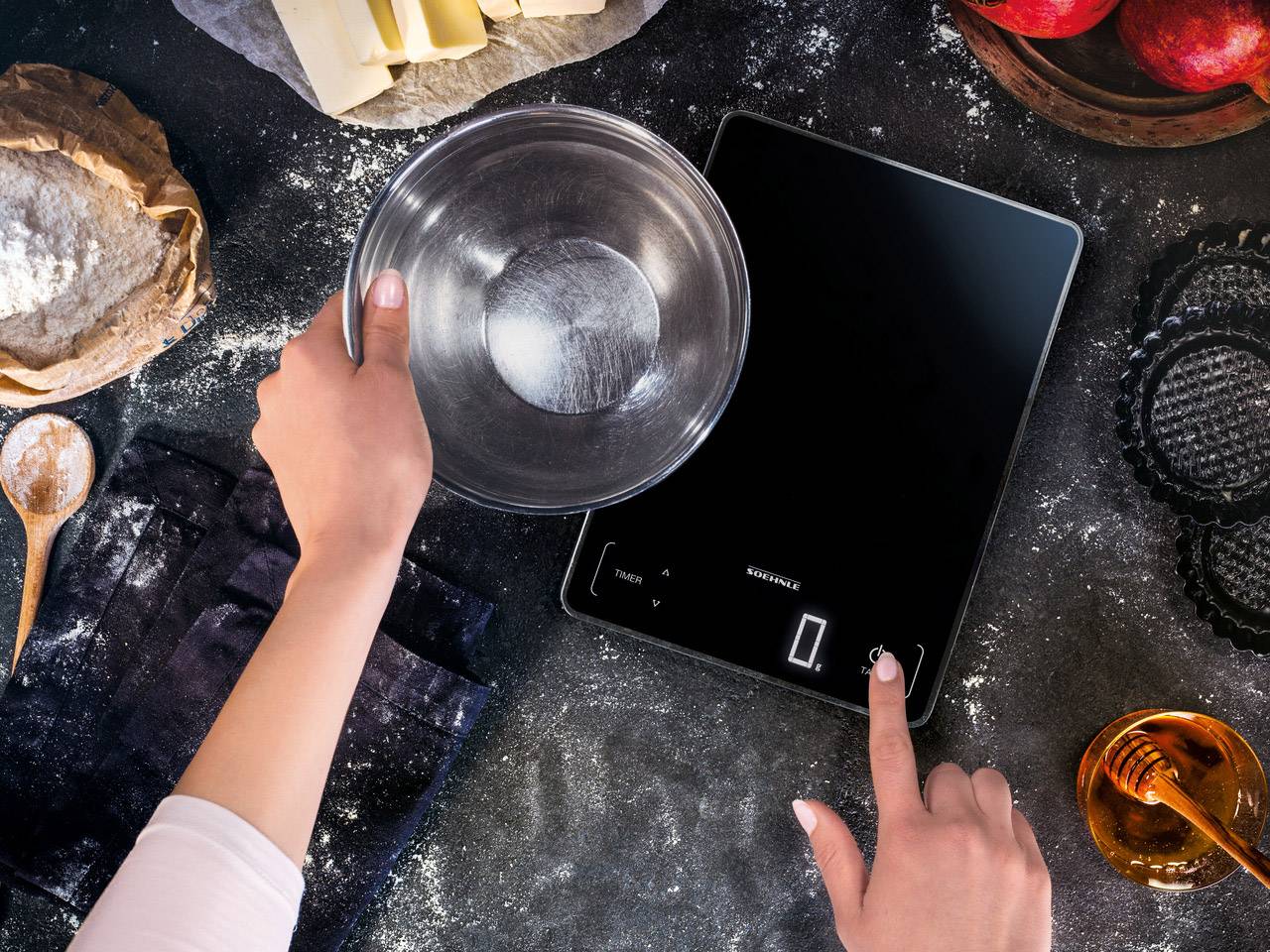 Soehnle KWD Page Profi 100 Küchenwaage digital Wägebereich (max.)=15 kg Schwarz 240 x 175 x 18