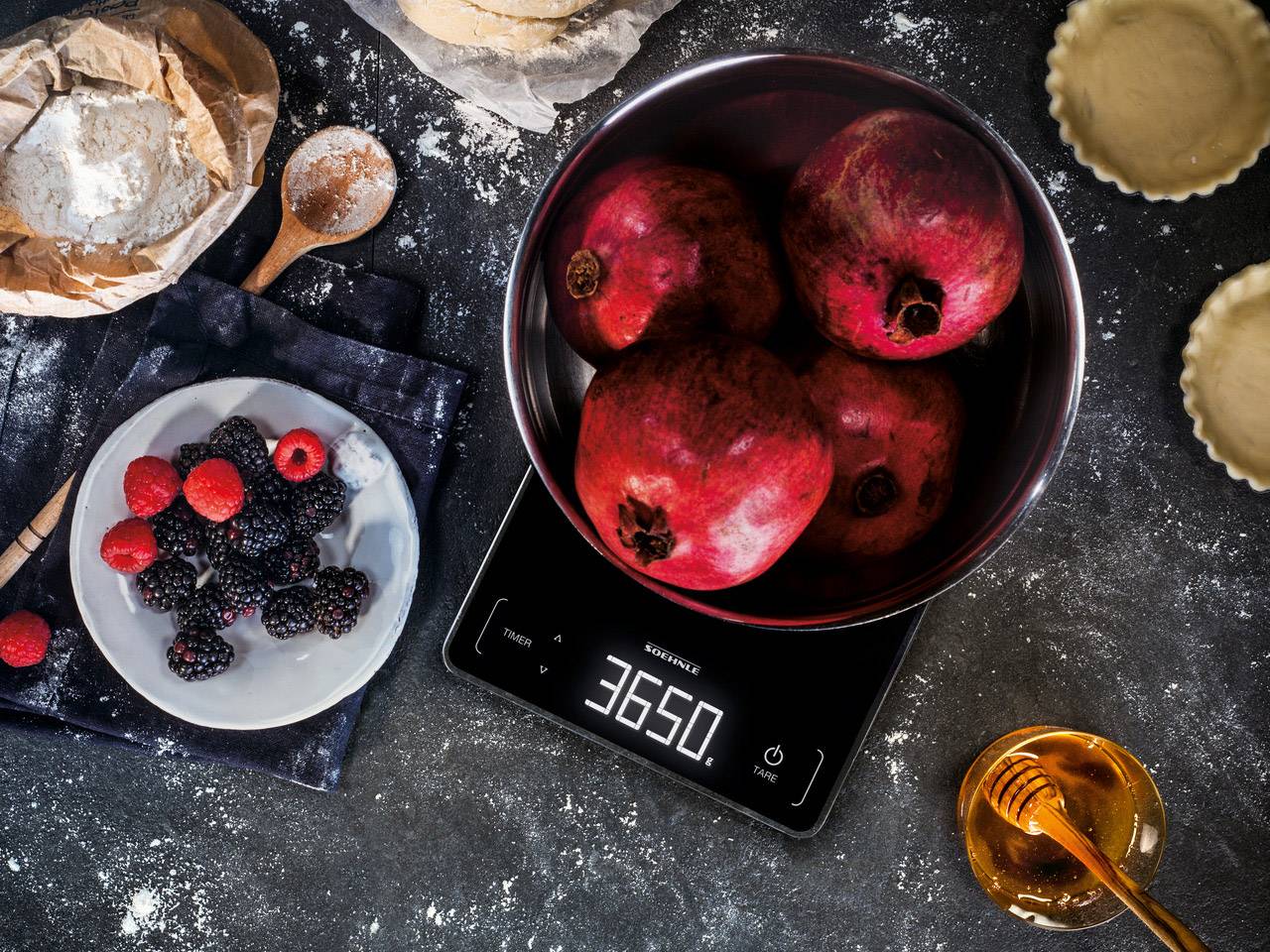 Soehnle KWD Page Profi 100 Küchenwaage digital Wägebereich (max.)=15 kg Schwarz 240 x 175 x 18