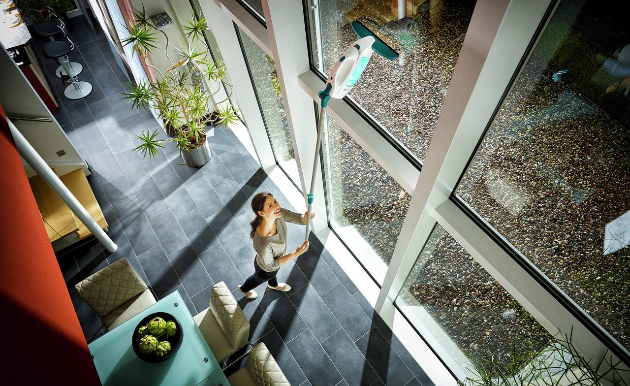 Leifheit Fenstersauger Dry&Clean Fenstersauger Weiß, Grün