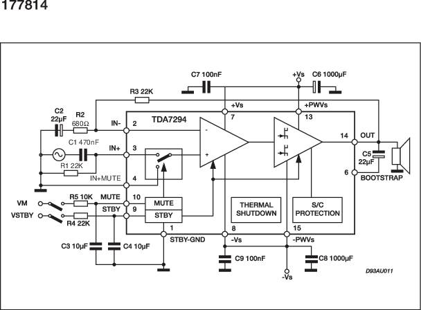 STMicroelectronics TDA7294V Linear IC - Verstärker-Audio 1 Kanal (Mono) Klasse AB Multiwatt-15