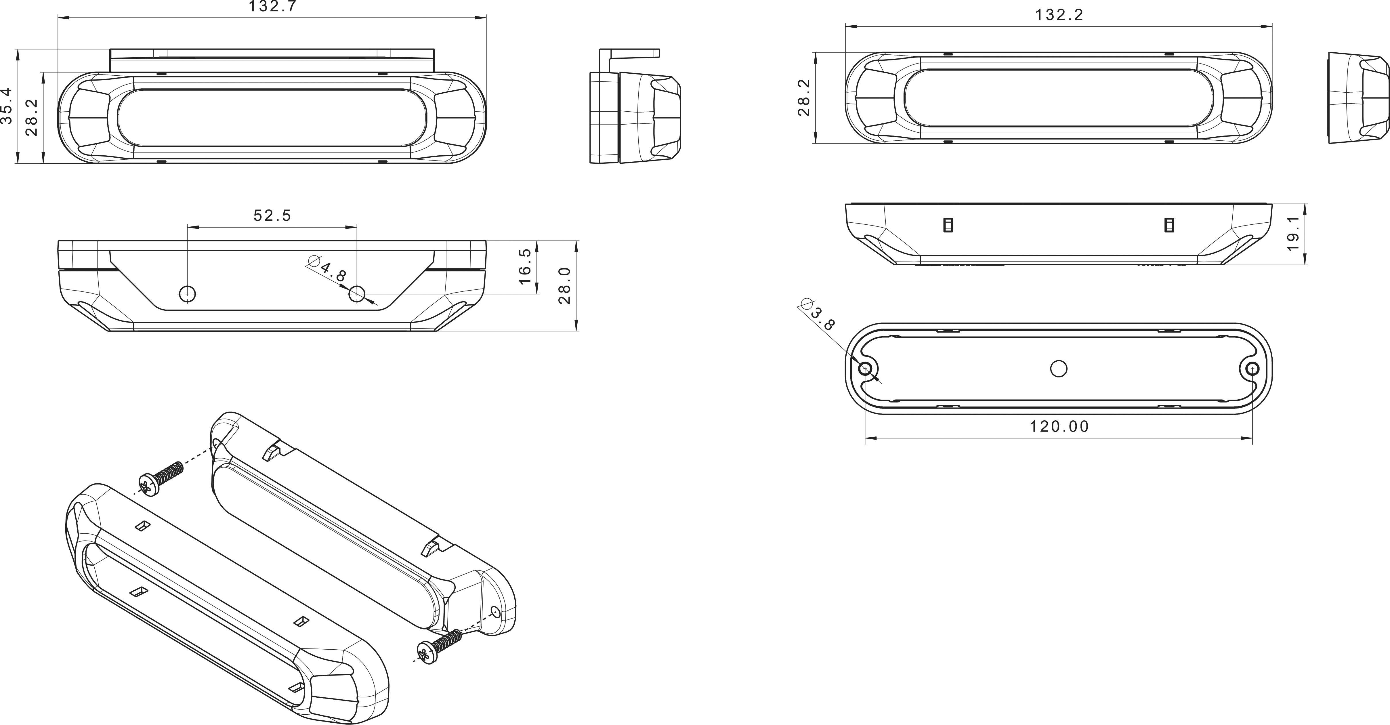 Fristom Frontblitzer / Straßenräumer FT-200 N LED 95200N 12 V, 24 V, 36V über Bordnetz Einbau Blau