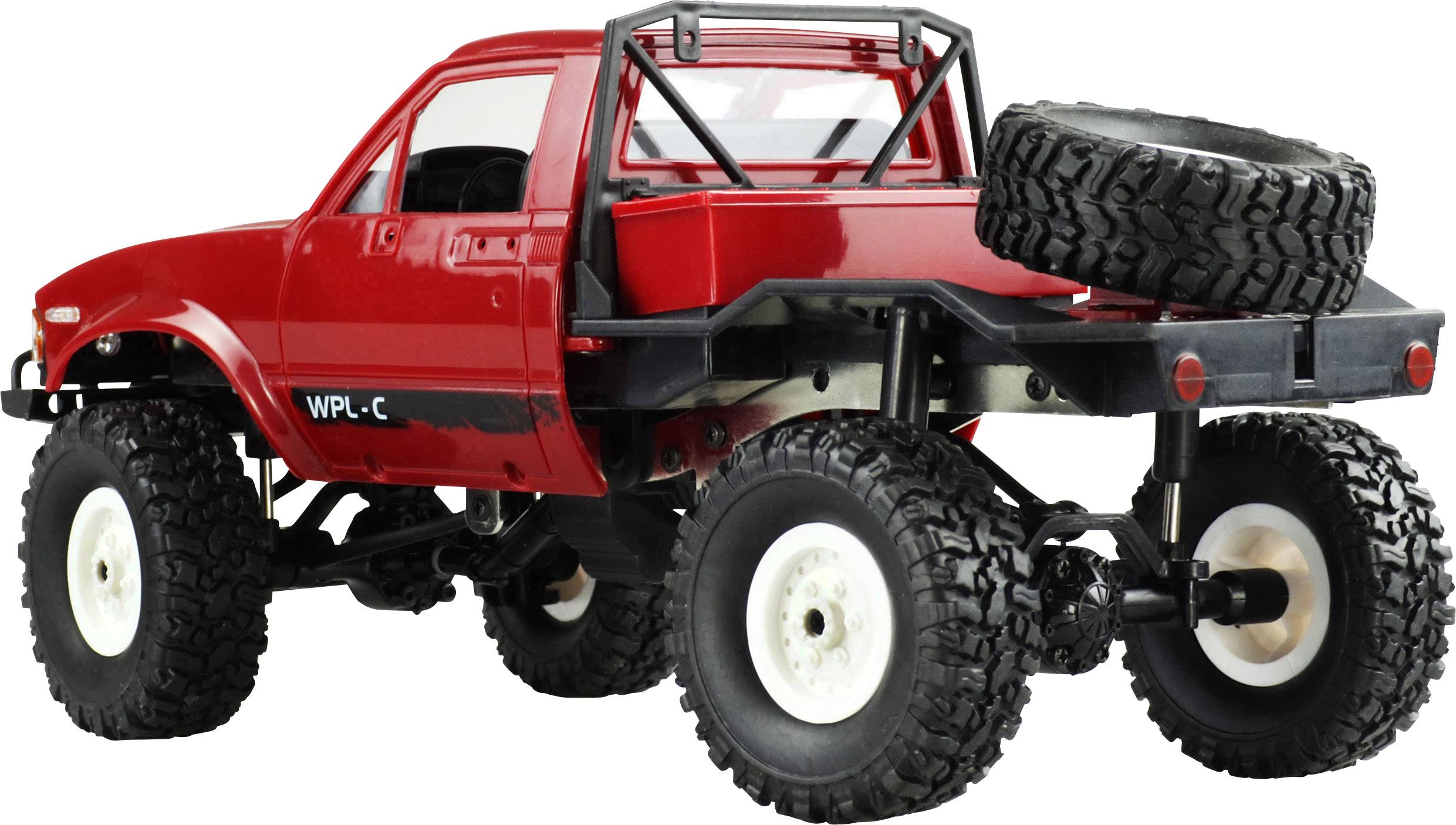 Amewi Pick-Up Truck Rot Brushed 1:16 RC Modellauto Elektro Geländewagen Allradantrieb (4WD) RtR 2,4GHz inkl. Akku und Ladekabel