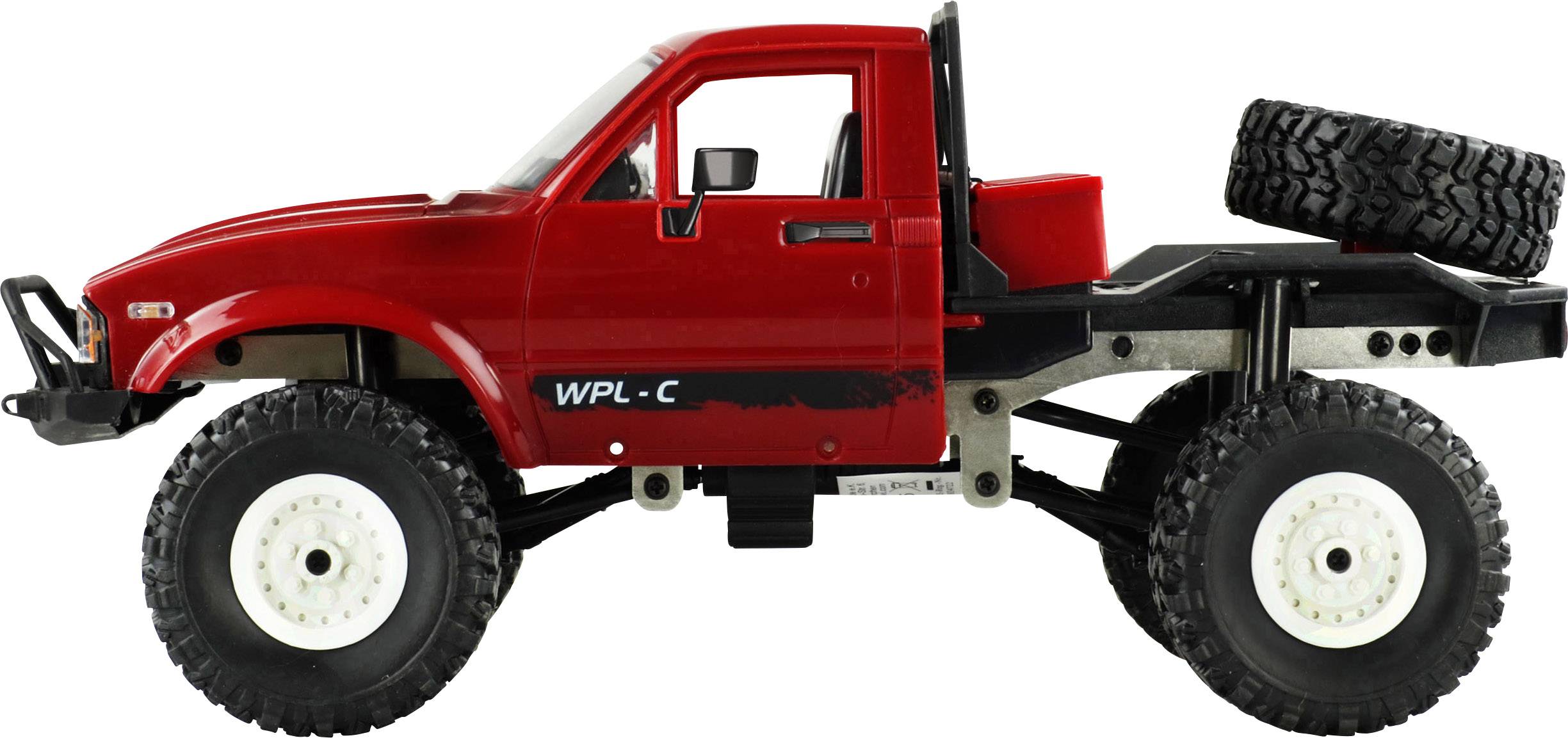 Amewi Pick-Up Truck Rot Brushed 1:16 RC Modellauto Elektro Geländewagen Allradantrieb (4WD) RtR 2,4GHz inkl. Akku und Ladekabel