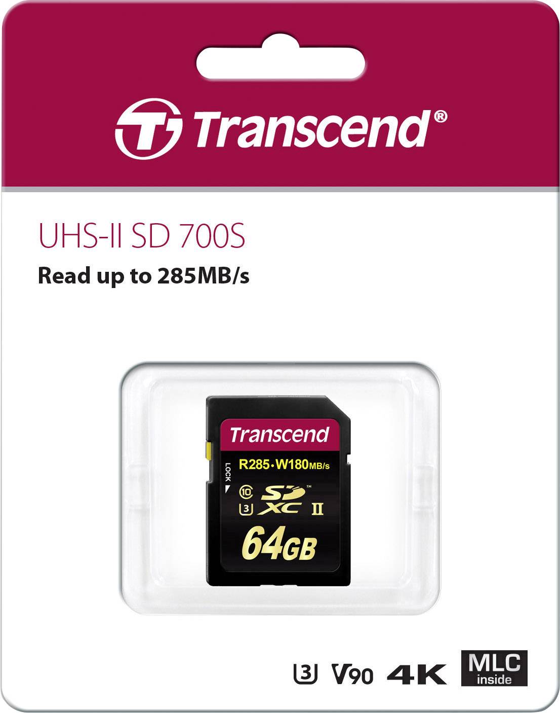 Transcend Premium 700S SDXC-Karte 64 GB Class 10, UHS-II, UHS-Class 3, v90 Video Speed Class