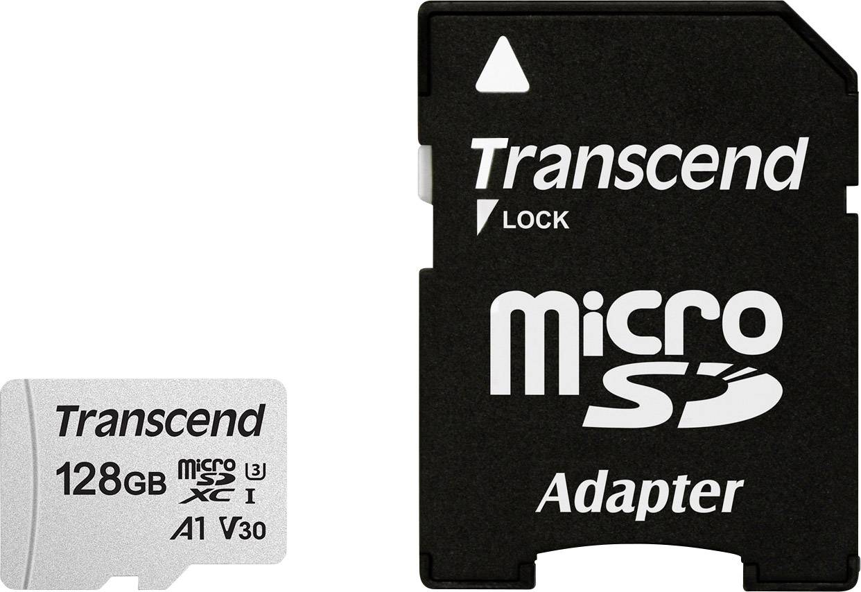 Transcend Premium 300S microSDXC-Karte 128GB Class 10, UHS-I, UHS-Class 3, v30 Video Speed Class, A1 Application Performance