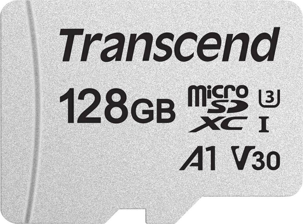 Transcend Premium 300S microSDXC-Karte 128 GB Class 10, UHS-I, UHS-Class 3, v30 Video Speed Class, A1 Application Performance Class inkl. SD-Adapter