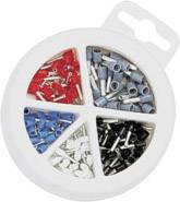 NWS 144-BI-150 Aderendhülsen-Sortiment 0.5 mm², 0.75 mm², 1 mm², 1.5 mm², 2.5mm² Teilisoliert Blau, Grau, Schwarz, Weiß, Rot