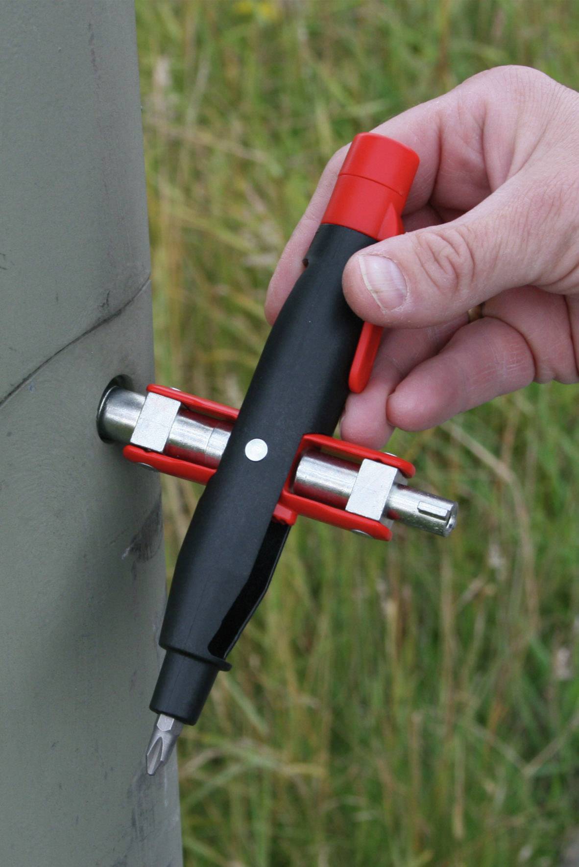 NWS 2005-7-SB Schaltschrankschlüssel Kunststoff, Zinkdruckguss Schwarz, Rot 1St.