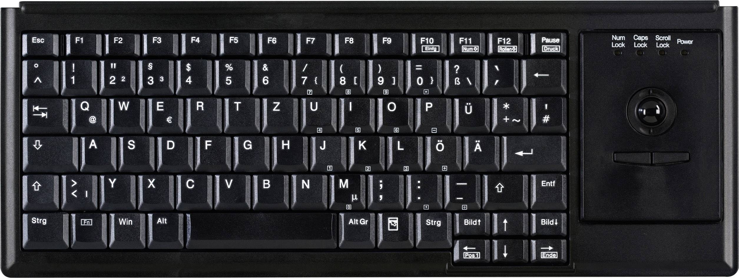 Contour Active Key AK-4400-T IndustrialKey USB Tastatur Deutsch, QWERTZ Schwarz Integrierter Trackball