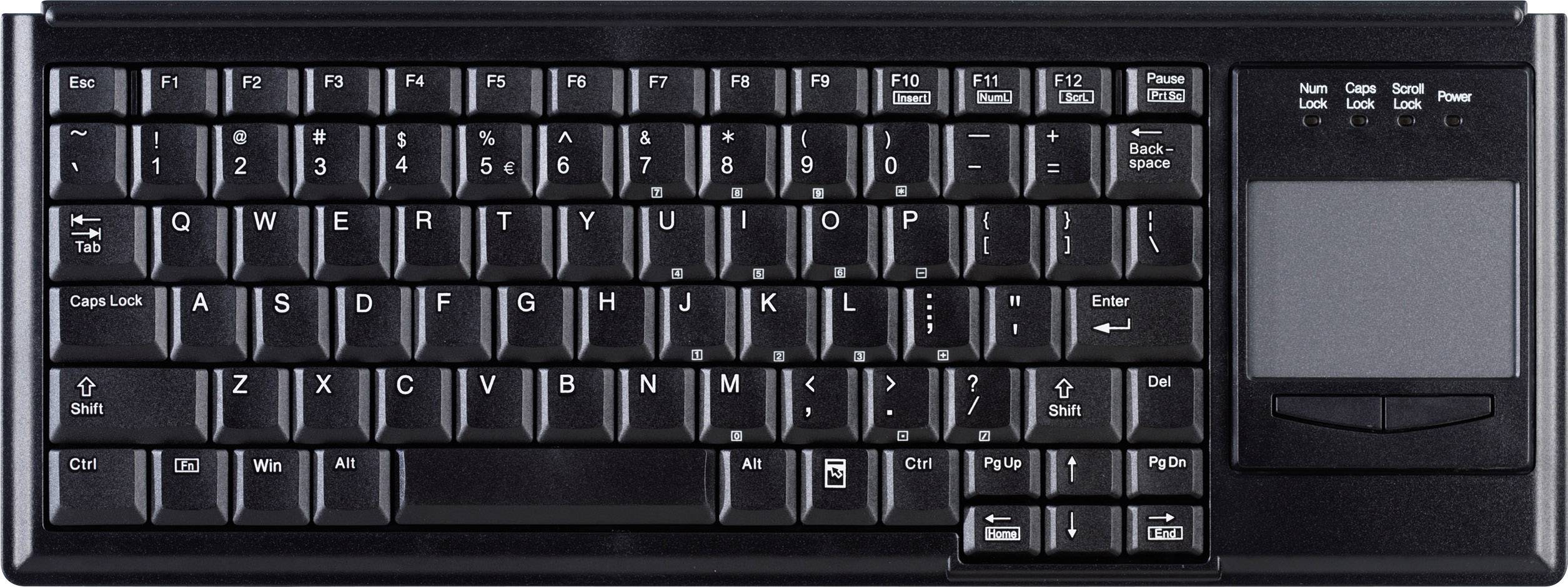 Active Key AK-4400-G USB Tastatur Deutsch, QWERTZ Schwarz Integriertes Touchpad