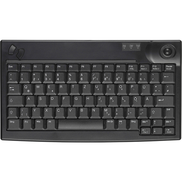 Active Key CompactKey AK-440 USB Tastatur Deutsch, QWERTZ, Windows® Schwarz Integrierter Trackball