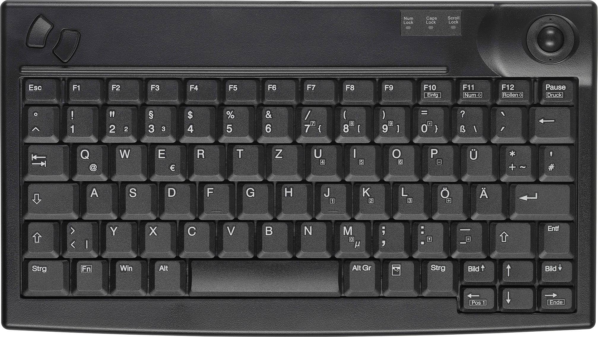 Contour Active Key CompactKey AK-440 USB Tastatur Deutsch, QWERTZ Schwarz Integrierter Trackball