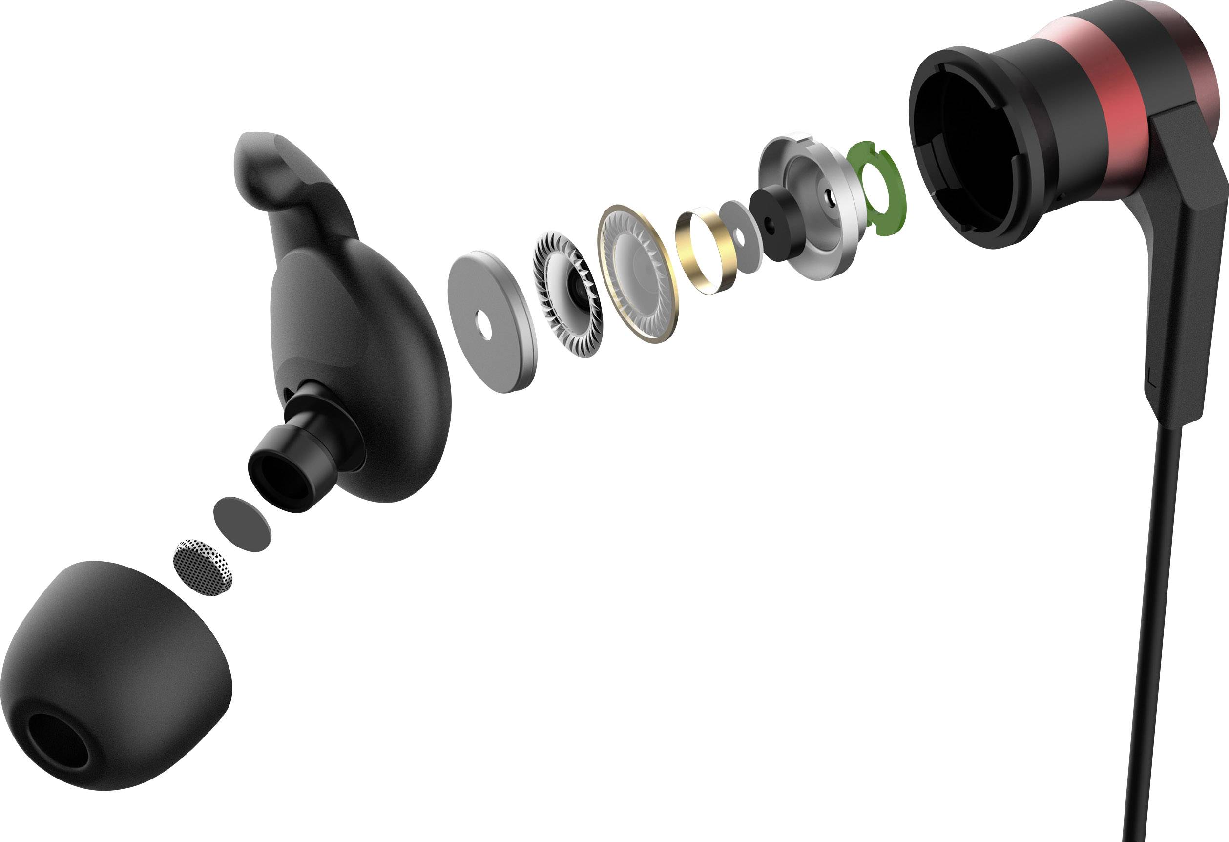 1more E1018 iBFree Sport In Ear Kopfhörer Bluetooth® Rot Headset, Lautstärkeregelung, Schweißresistent, Wasserbeständig Sport