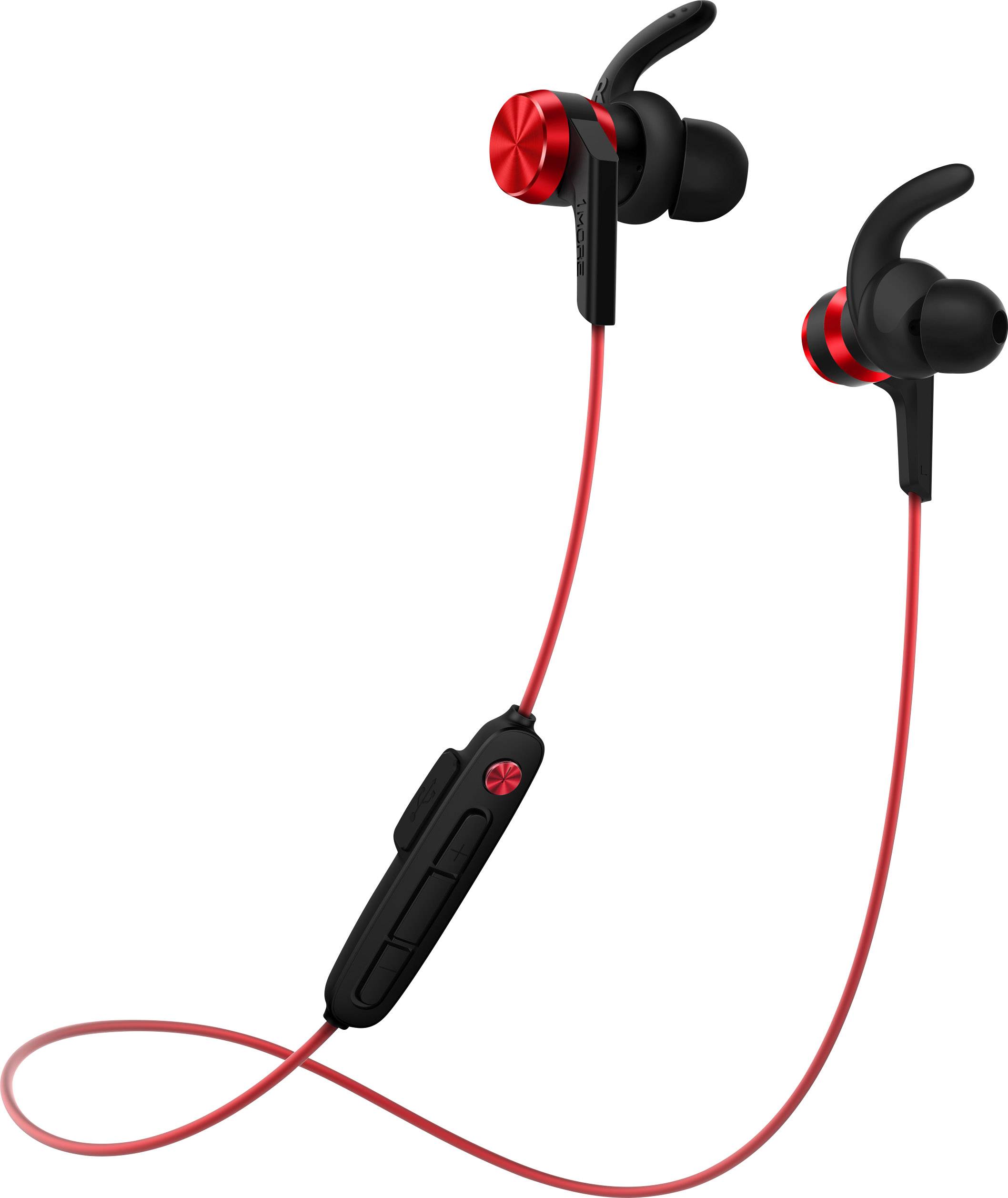 1more E1018 iBFree Sport Sport In Ear Kopfhörer Bluetooth® Rot Headset, Lautstärkeregelung, Schweißresistent, Wasserbeständig