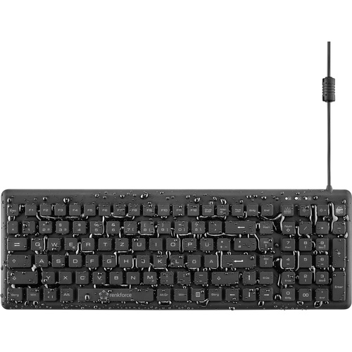Renkforce RF-3561814 USB-Tastatur QWERTZ Schwarz Silikonmembran vollversiegelt IP68, Beleuchtet, Magnete gegen Verrutschen